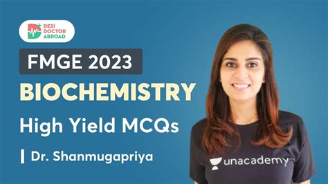 FMGE 2023 Biochemistry High Yield MCQs Dr Shanmugapriya YouTube