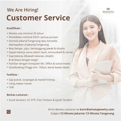 Lowongan Kerja Customer Service Di PT Winata Hapsara Indonesia Winata