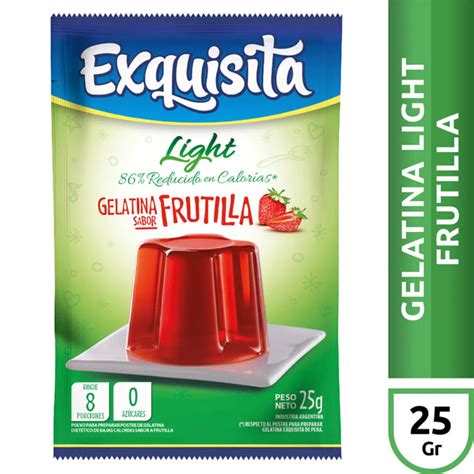 Exquisita Gelatina De Frutilla Light Strawberry Jelly 8 Servings Per