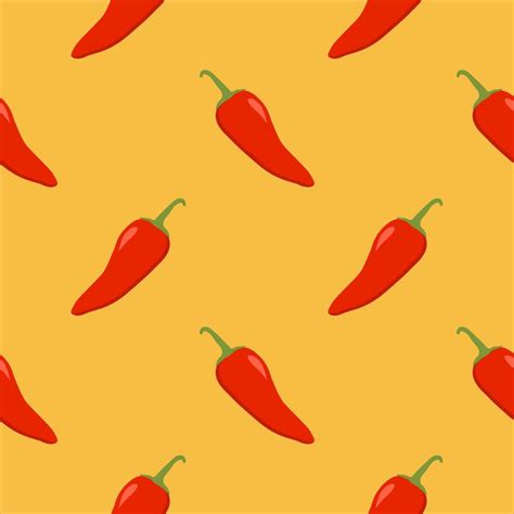 Fresno Pepper Seamless Pattern Chili Seamless Pattern Flat Design