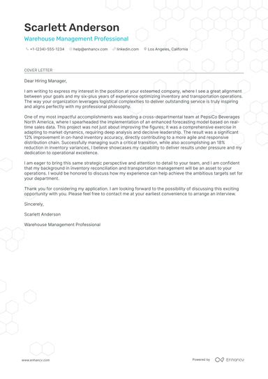 Professional Supply Chain Manager Cover Letter Examples And Template