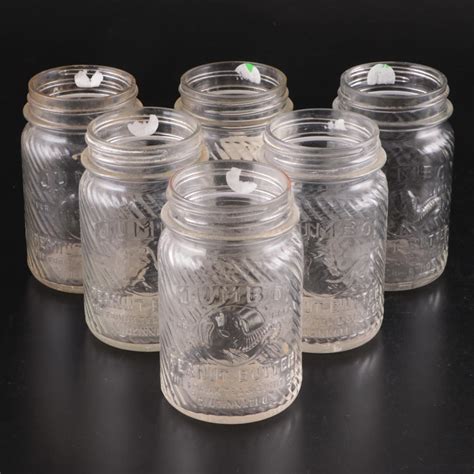 Frank Tea And Spice Jumbo Peanut Butter Glass Jars Mid 20th Century Ebth