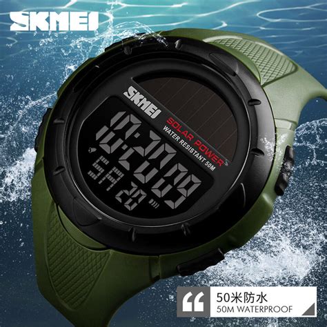 Skmei Sport Watch Men Solar Power Digital Wristwatch Male Electronic