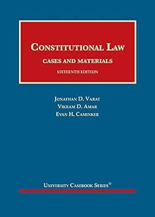 Amazon Constitutional Law Cases And Materials University