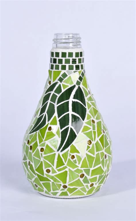 103 Best Mosaics On Recycled Bottles Images On Pinterest Decorated Bottles Bottle Art And