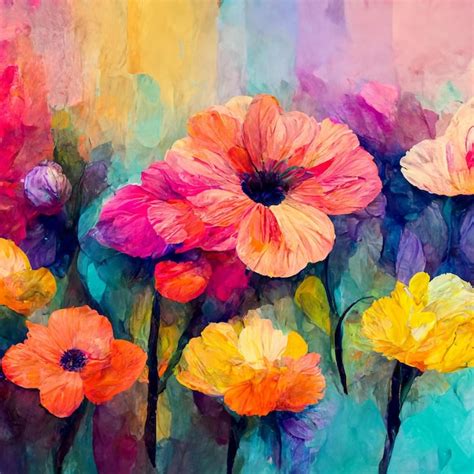 Pintura Em Aquarela De Flores Foto Premium