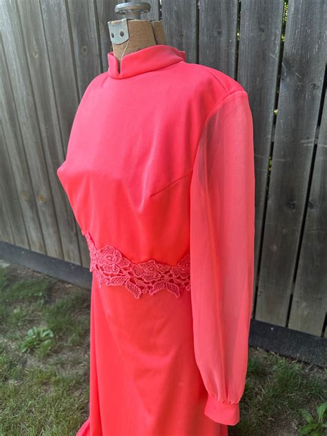 Vintage Hot Pink S Maxi Dress Etsy