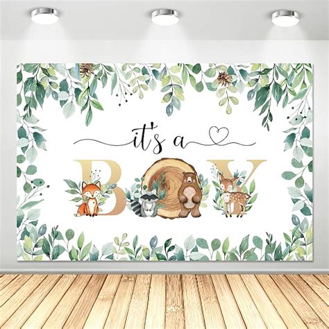 Amazon Hipvvild Woodland Baby Shower Backdrop Decorations