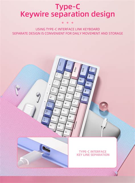Zifriend ZA63 Hot Swappable Wired Rgb Mechanical Keyboard Tnt Yellow Switch Linear Wired