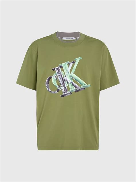 Oversized Monogram T Shirt Calvin Klein® J30j325201l9n