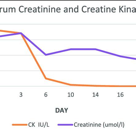 | Serum creatinine (umol/l) and creatine kinase (IU/L). | Download ...