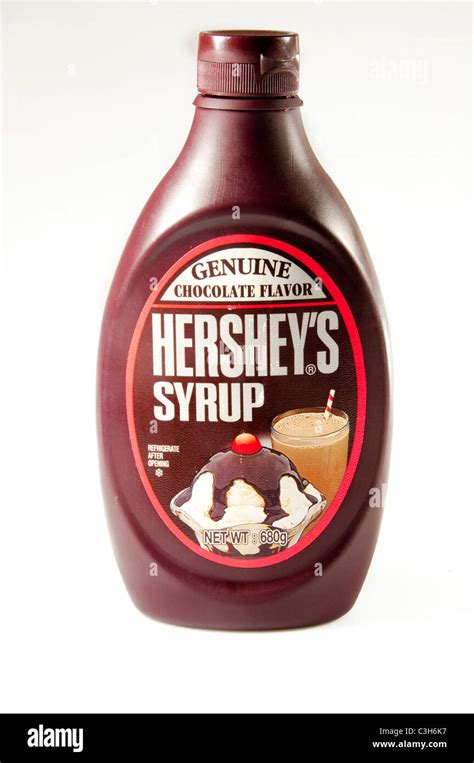 Hersheys Syrup Chocolate Flavor On White Background Stock Photo Alamy