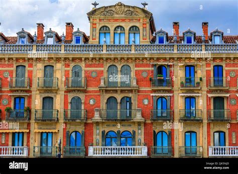 Ornate Facades Of Buildings On Historic Plaza Del Castillo With