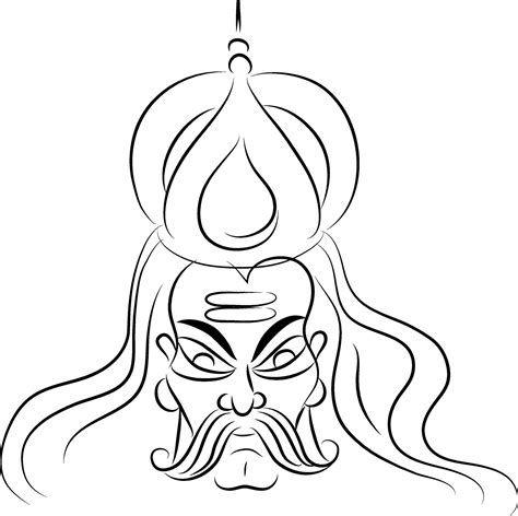 Line art sketch of Ravana for Dussehra concept. 24947067 Vector Art at Vecteezy