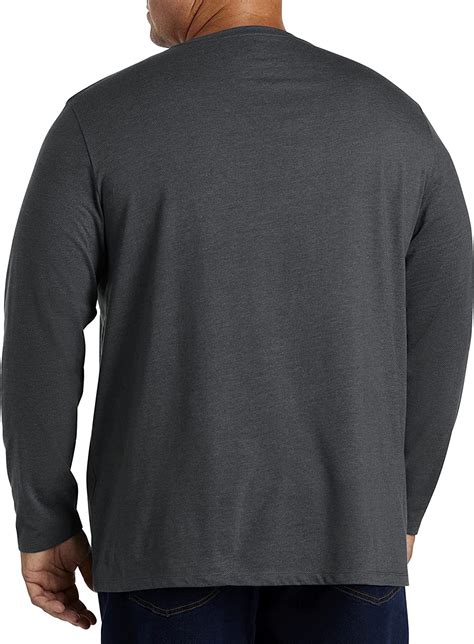 Big And Tall Essentials By Dxl Men S Long Sleeve Henley Shirt Grey 4xlt