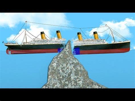 Breaking The Titanic In Half With An Iceberg Floating Sandbox Gameplay