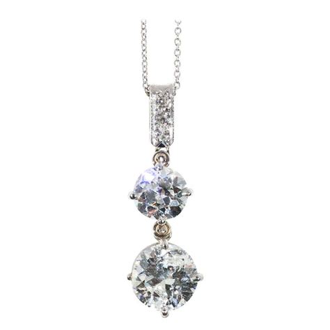 Rose Cut Diamond Platinum Necklace At 1stdibs