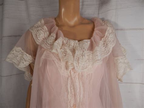 S Sheer Lingerie Set Vintage Peignoir Honeymoon Gem