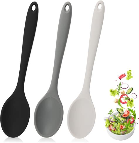 Amazon 3 Pcs Silicone Mixing Spoons Nonstick Heat Resistant BPA