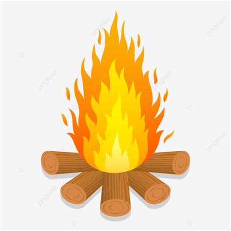 Bonfire With Firewood Vector Bonfire Firewood Flame PNG And Vector