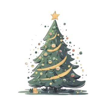 Christmas Star Green Tree Cartoon Christmas Clipart Star Clipart