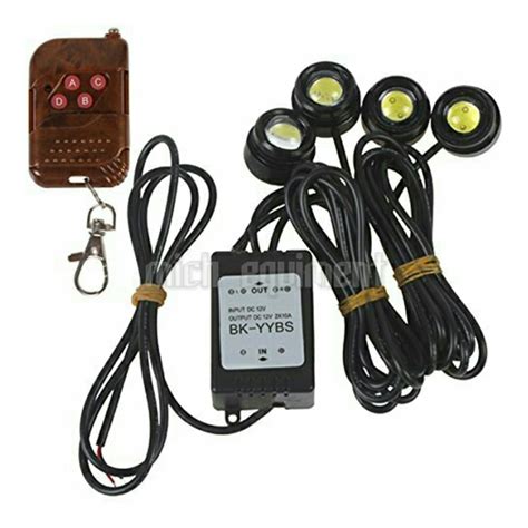 Estrobos Led Vias Con Control Remoto Moto Auto Blancos En