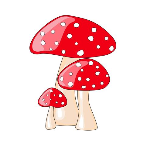 Hongo Hongo Amanita Muscaria Hongos Comida Dibujos Animados Nube En