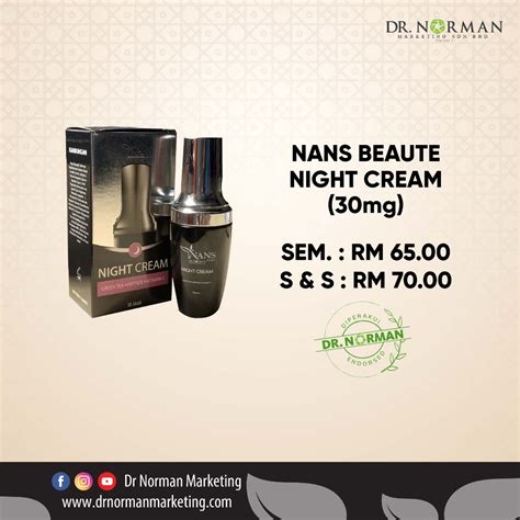 Nans Beaute Night Cream Krim Malam Dr Norman Marketing