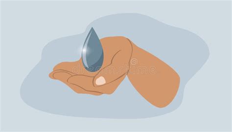 Illustration In Flat Style Hand And Water Drop Stock Vector