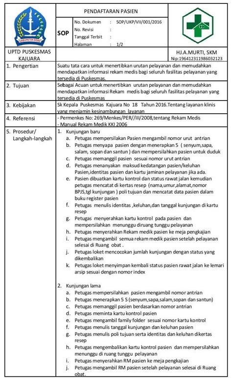 Sop Surat Keluar Puskesmas Delinewstv