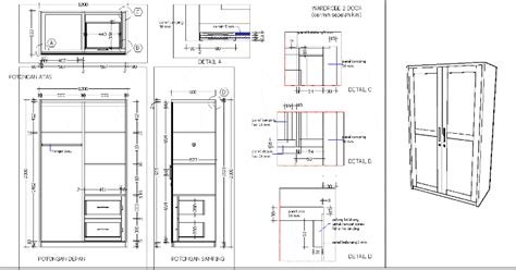 Wardrobe With 2 Doors Dwg Block For Autocad • Designs Cad