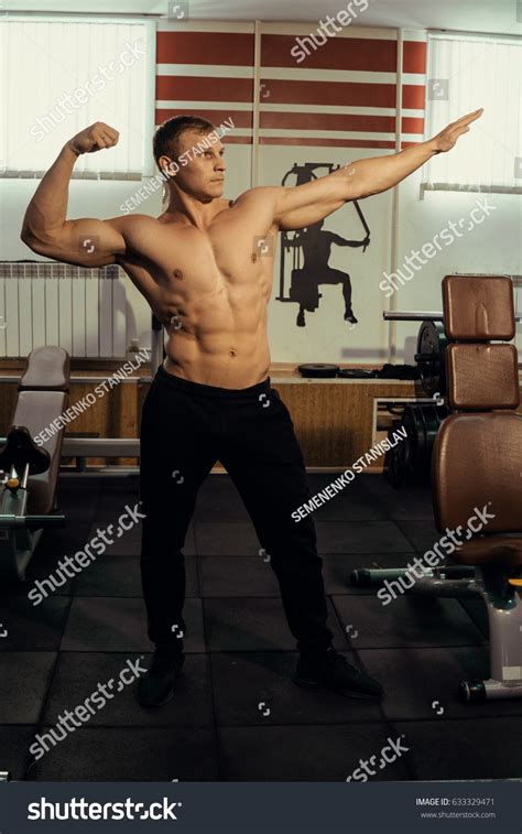 Muscular Athlete Bodybuilder Naked Torso Posing Stock Photo Shutterstock