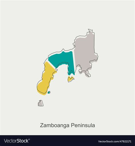 Map Of Zamboanga Peninsula Geometric Design World Vector Image