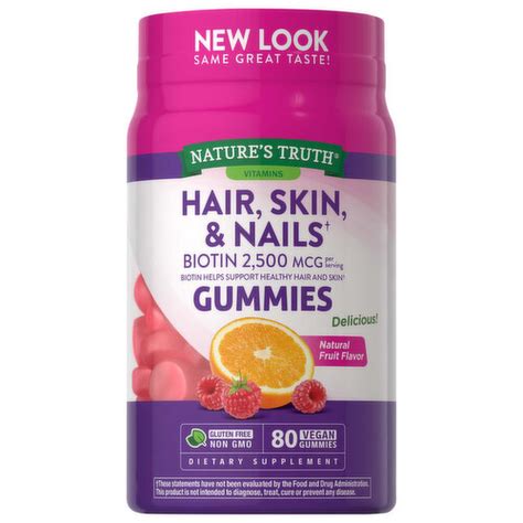 Natures Truth Hair Skin And Nails Gummies Natural Fruit Flavor