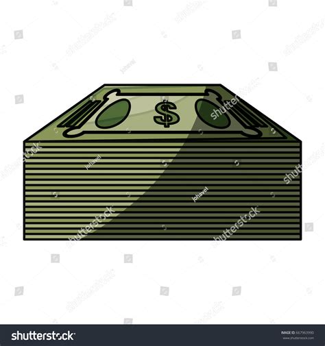 isolated green money bills - Royalty Free Stock Vector 667963990 ...