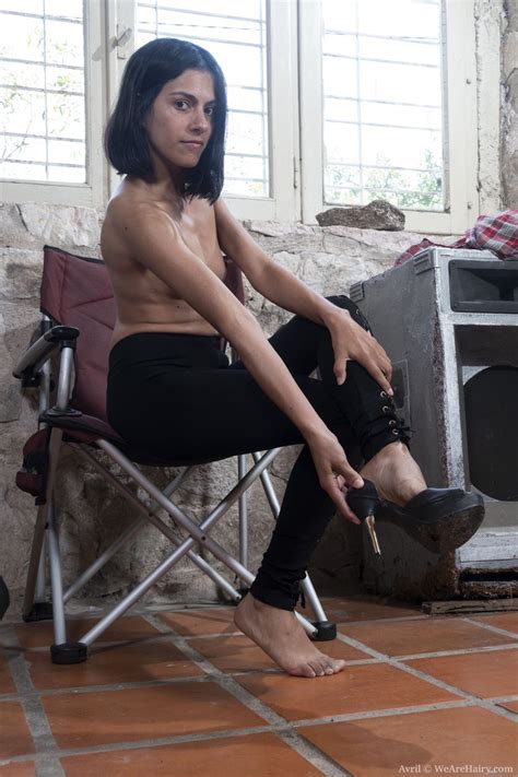 Small Breasted Brunette Avril Gets Nude To Play With Her Long Pussy