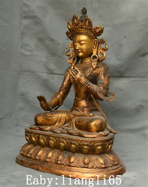 Tibet Bronze Gilt White Tara Mahayana Buddhismus Aufkl Rungsg Ttin