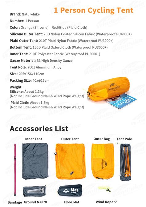 Naturehike SPIDER Series 1 and 2 Person Ultralight Camping Tent ...