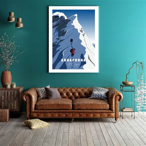 Annapurna Poster Nepal Print Nepal Wall Art Kathmandu Travel