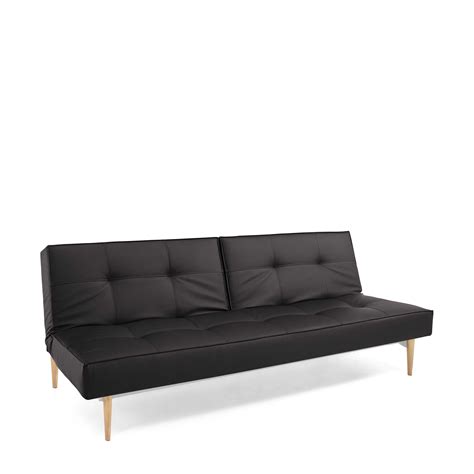 Innovation Schlafsofa Splitback Styletto Hell Schwarz Lederoptik Online