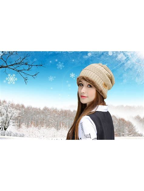 Winter Women Slouchy Beanie - Hat (Beige) - C6189LWAAGQ