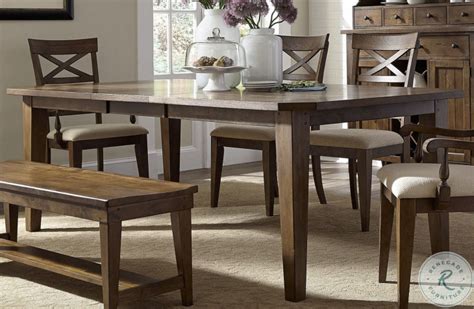 Hearthstone Rustic Oak Rectangular Leg Table From Liberty 382 T4408 Coleman Furniture