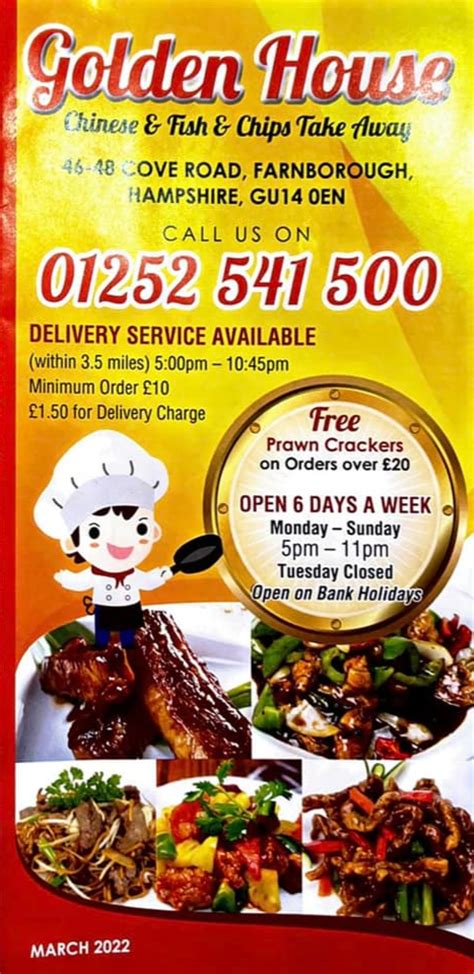 Golden House Chinese Take Away Farnborough S Full Menu Online