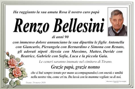 Bellesini Renzo Necrologio INTORNO TIRANO