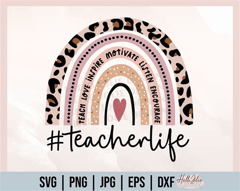 Teacher Life Svg Teacher Rainbow Svg Rainbow Svg Teacher Svg