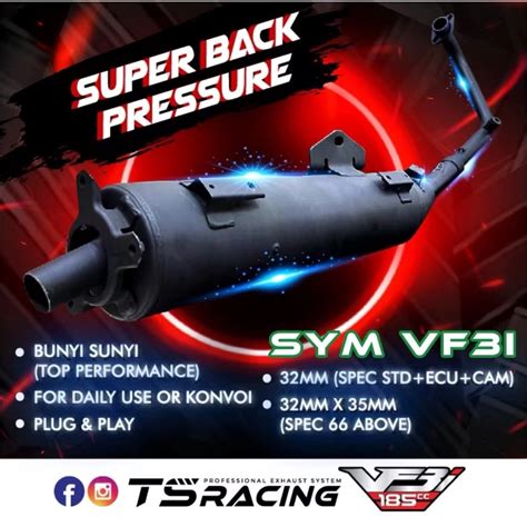 TS Exhuast Standard Cutting Super Back Pressure Exhaust For SYM VF3I TS