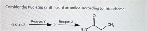 Solved Consider The Two Step Synthesis Of An Amide Chegg