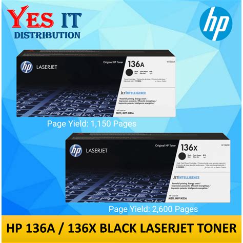 Hp 136a 136x Black Original Laserjet Toner Cartridge W1360a W1360x Mfp M236dw M236sdw