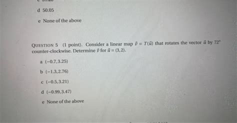 [solved] Question 5 1 Point Consider A Linear Map V