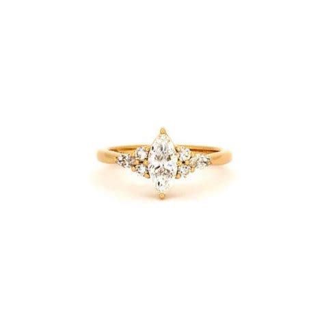 18ct Yellow Gold Marquise Trefoil Engagement Ring